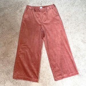 Wide leg corduroy pants